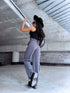 TRENDY, classic pants with buttons - DARK GRAY